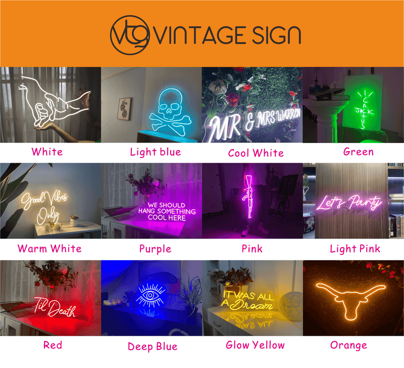 Customize a variety of neon font names and patterns led neon signs - VINTAGE SIGN