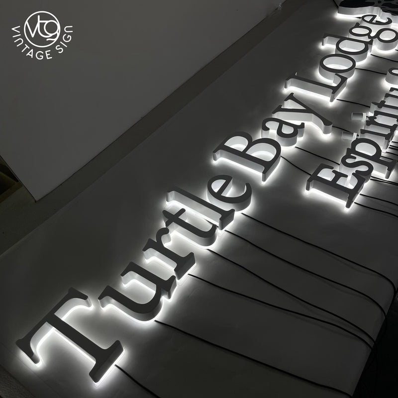 Custom backlit lettering signage Led backlit 3d storefront company logo - VINTAGE SIGN