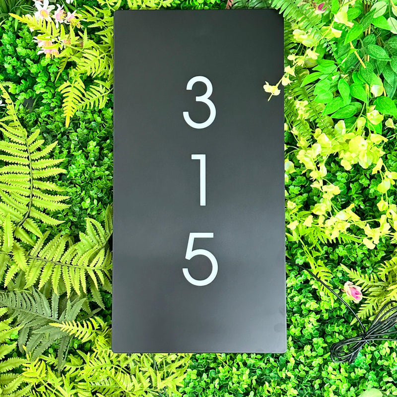 Custom vertical house number signs, address signs, illuminated house number light boxes, new home gifts, front door signs, vertical porch signs - VINTAGE SIGN