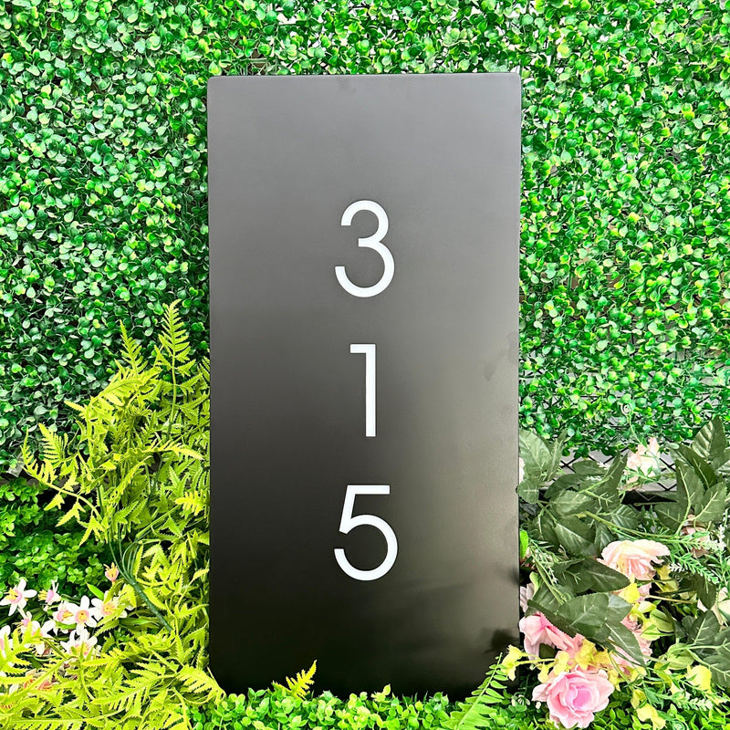 Custom vertical house number signs, address signs, illuminated house number light boxes, new home gifts, front door signs, vertical porch signs - VINTAGE SIGN