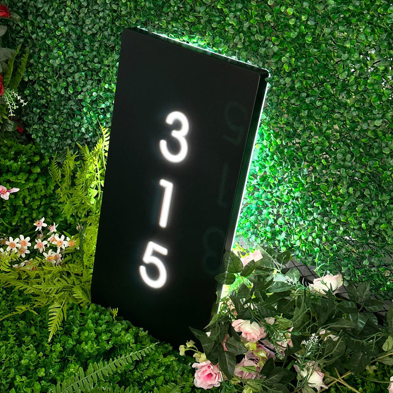 Custom vertical house number, house light box number sign, address sign, customs house sign, customs house number sign, metal vertical house sign - VINTAGE SIGN