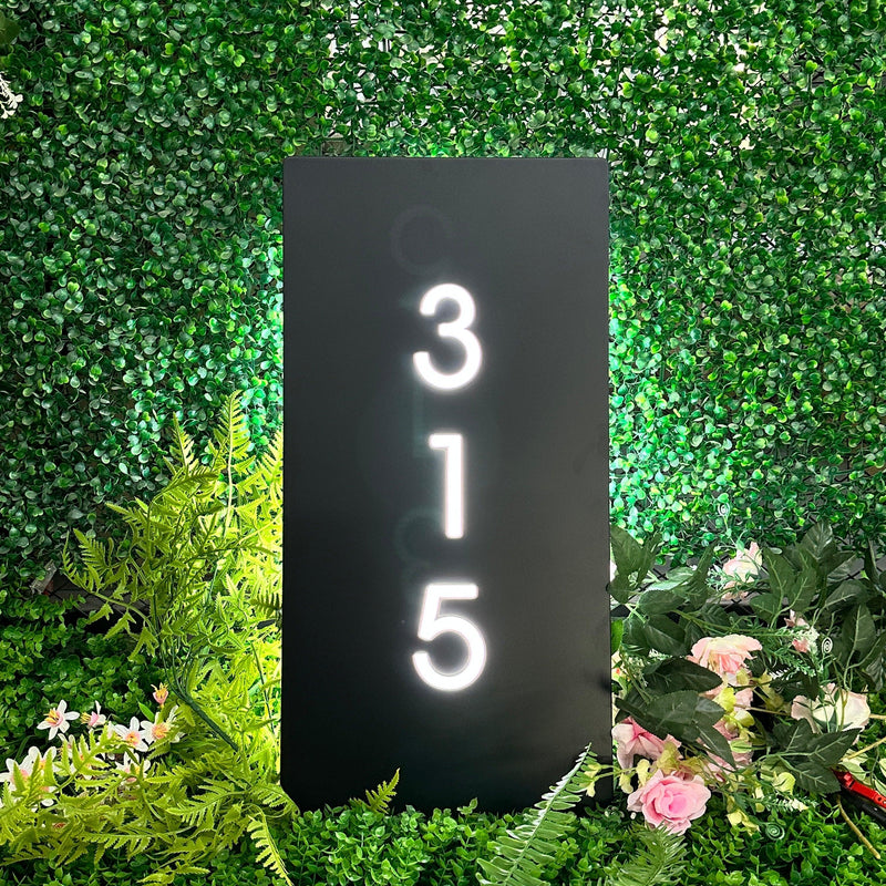 Custom vertical house number, house light box number sign, address sign, customs house sign, customs house number sign, metal vertical house sign - VINTAGE SIGN