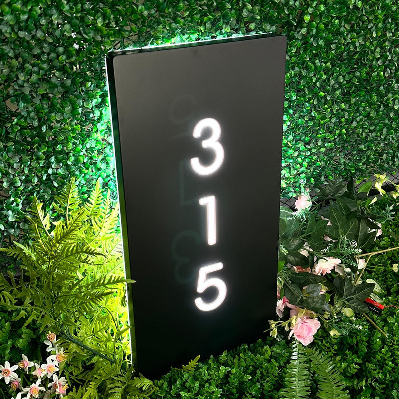 Custom vertical house number, house light box number sign, address sign, customs house sign, customs house number sign, metal vertical house sign - VINTAGE SIGN