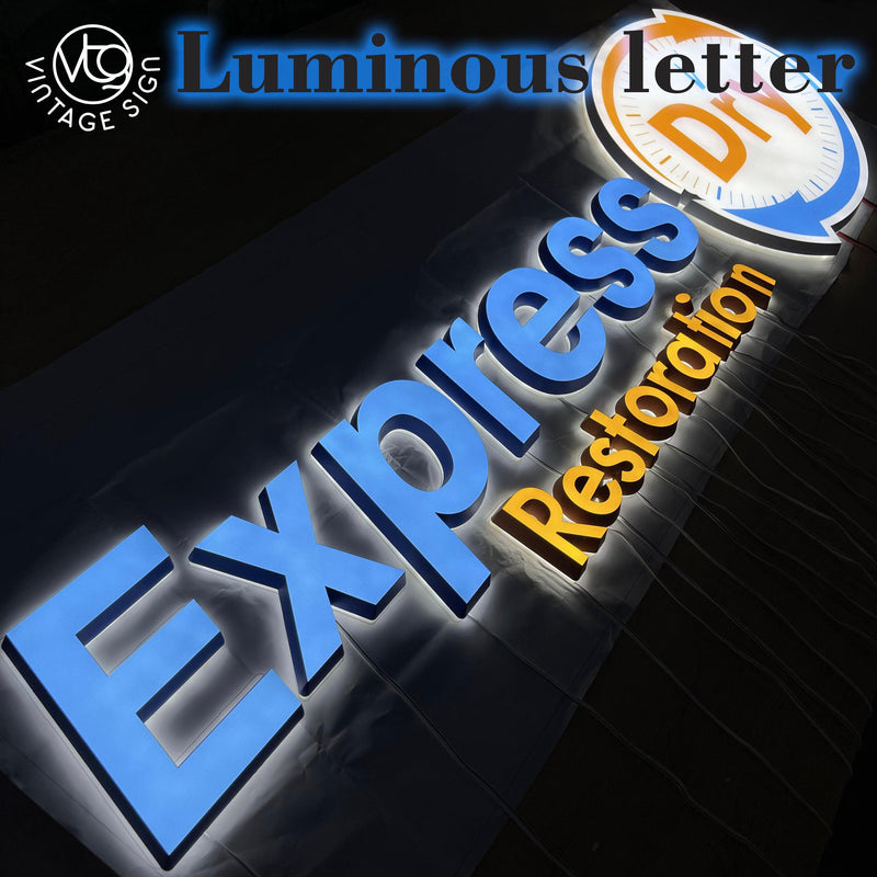 Custom LED metal backlight digital letter signs - VINTAGE SIGN