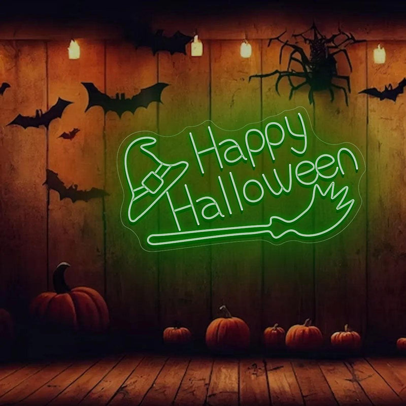 Happy Halloween Neon Sign, Custom Neon Sign Halloween Decorations, LED sign for Halloween Door decor - VINTAGE SIGN