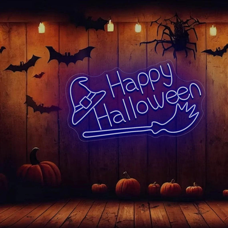 Happy Halloween Neon Sign, Custom Neon Sign Halloween Decorations, LED sign for Halloween Door decor - VINTAGE SIGN