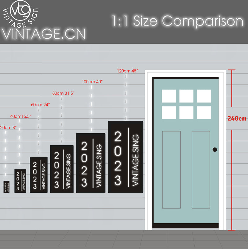 Rectangular house number template - VINTAGE SIGN