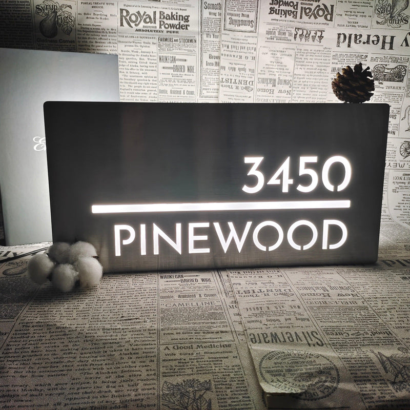 Custom Led House Number Light Box,LED Number Plaque,PersonalizedAddress Plaque,LED Light Boxllluminated House Sign,Address NumberSign,Door Sign - VINTAGE SIGN