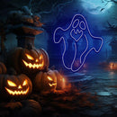 Ghost Neon Sign Halloween Holiday Party Wall Art Decor Spooky Led Phantom Neon Light Halloween Art for Kids Room Home Decor Halloween Gift - VINTAGE SIGN