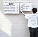 Modifiable wall & ceiling hanging menu board for bistro, restaurant, cafe & party. Custom handwritten price list display. Easy to mount and update.