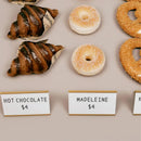 Mini Acrylic Price Tag Holders for Bakery Display with Blank Cards
