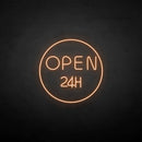 'OPEN 24H' neon sign - VINTAGE SIGN