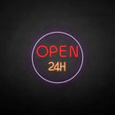 'OPEN 24H' neon sign - VINTAGE SIGN