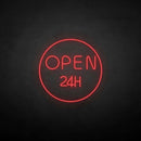 'OPEN 24H' neon sign - VINTAGE SIGN