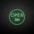 'OPEN 24H' neon sign - VINTAGE SIGN