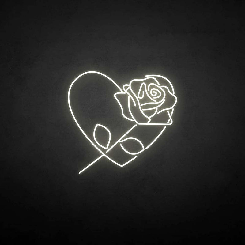 'Rose with heart' neon sign - VINTAGE SIGN