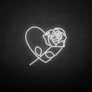 'Rose with heart' neon sign - VINTAGE SIGN
