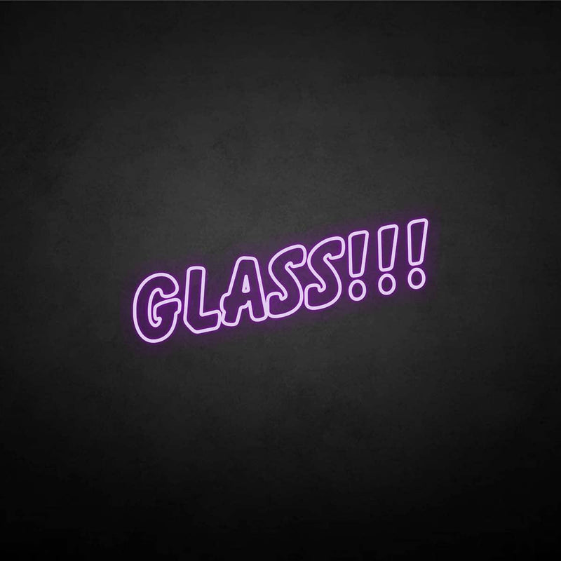 'Glass!!!' neon sign - VINTAGE SIGN