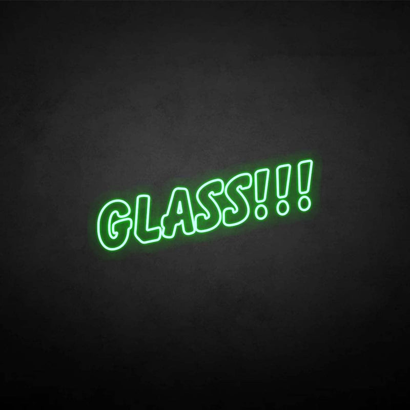 'Glass!!!' neon sign - VINTAGE SIGN