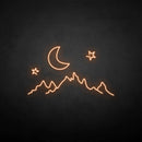 'Moon & mountain' neon sign - VINTAGE SIGN
