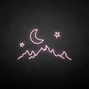 'Moon & mountain' neon sign - VINTAGE SIGN