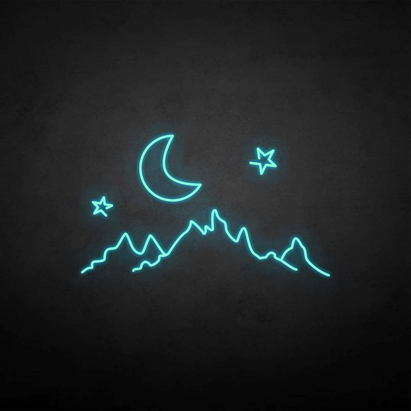 'Moon & mountain' neon sign - VINTAGE SIGN