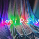 "Let's party" Full Colour Music Neon Sign - VINTAGE SIGN